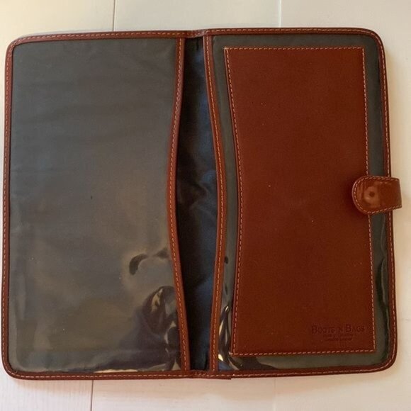 Boots and Bag Black and Tan Striped Leather Folio - Picture 2 of 6